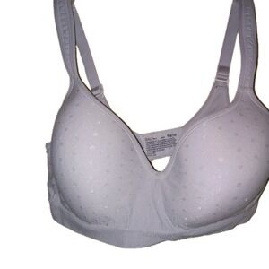 SZ 34D Bali Comfort Revolution Comfort Flex Fit Wire free Bra 3488‎ Gray Polka